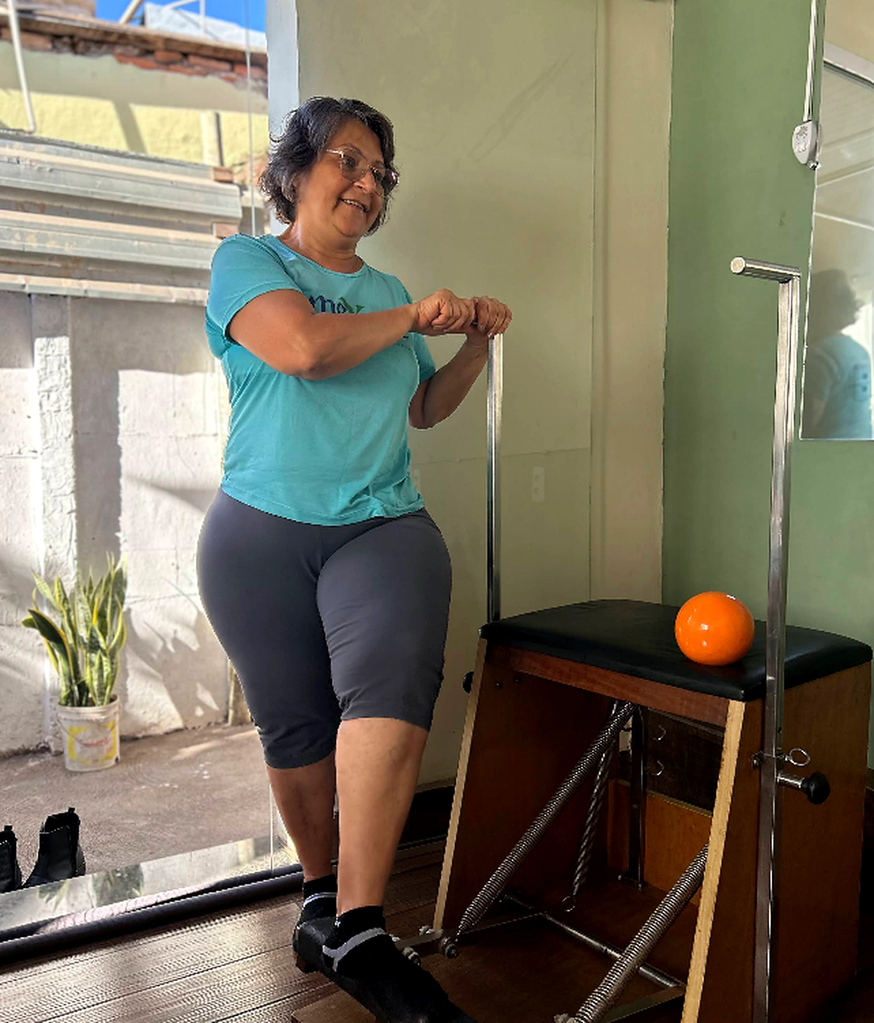 Paciente em exercício de Pilates